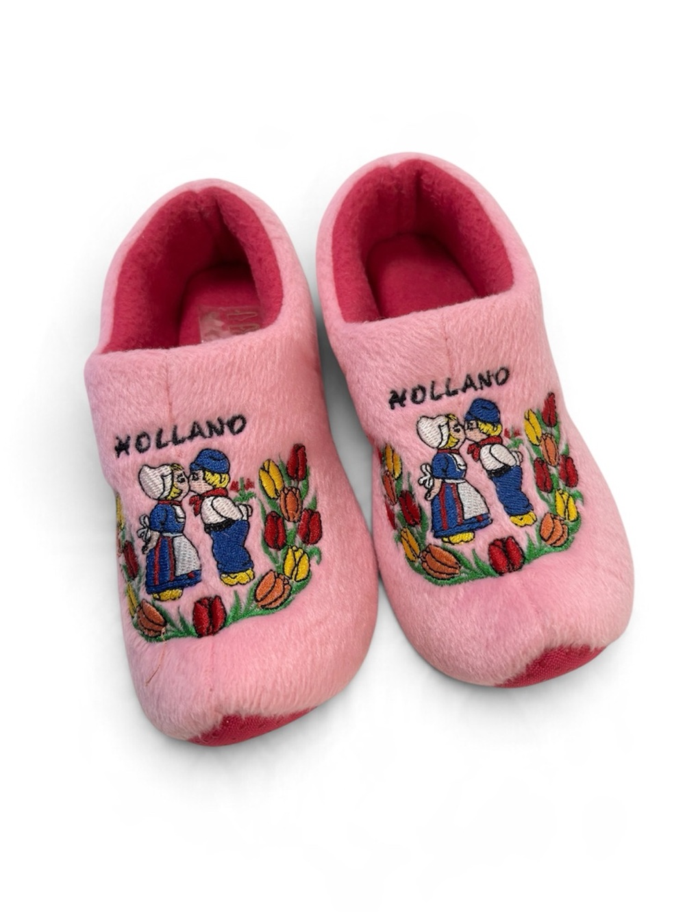 World Of Clogs Pink Traditional Holland Kissing Couple Dutch Slippers US 13